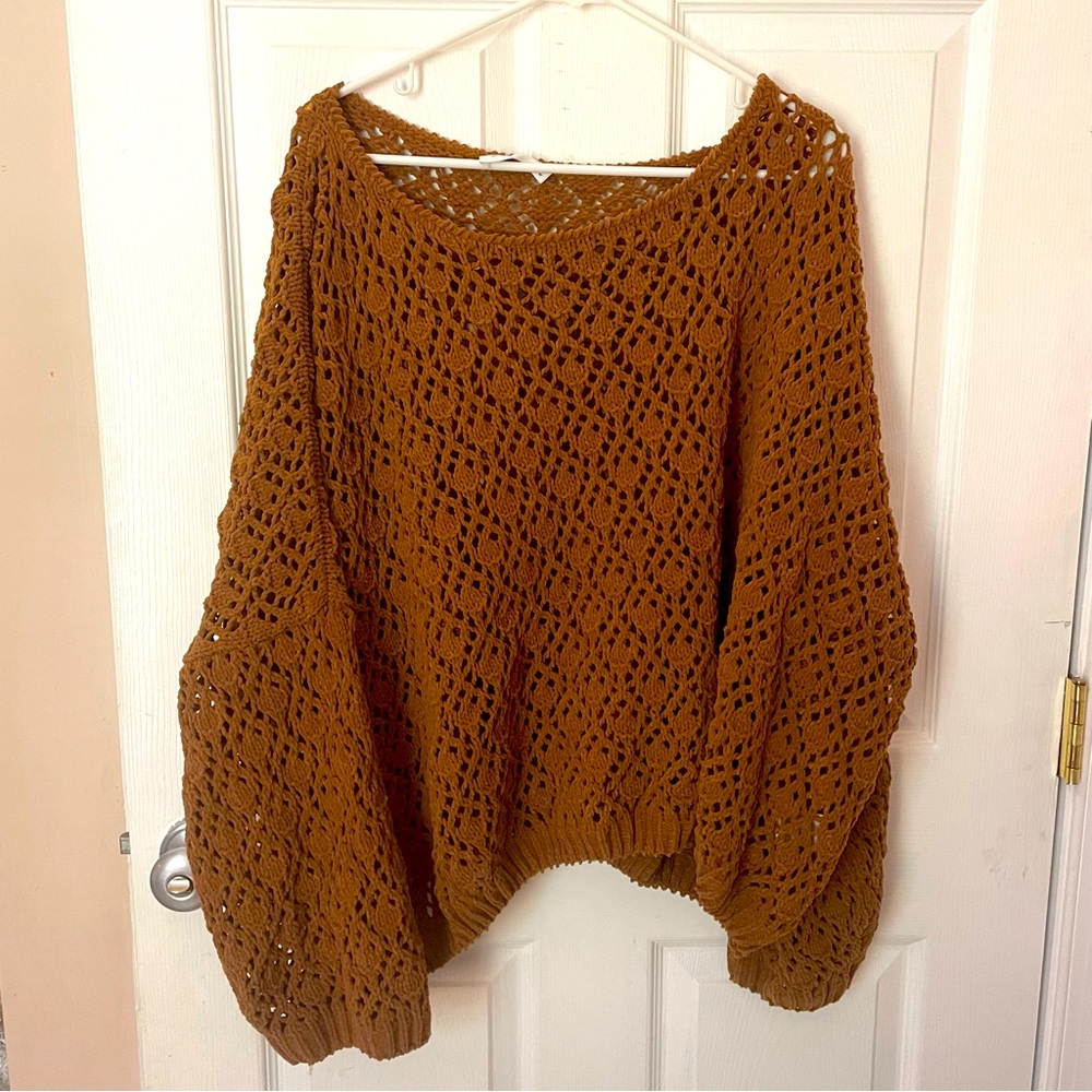 Carly Jean Los Angeles Brown Knit Sweater